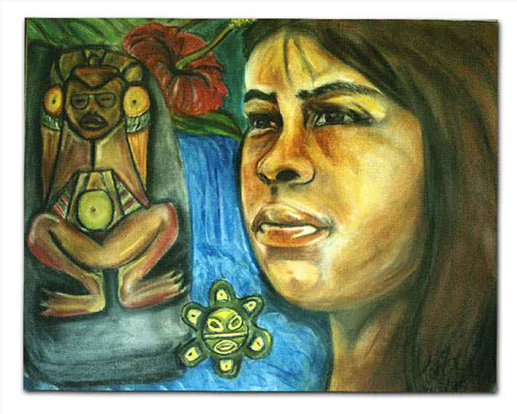 Painting of a taino girl