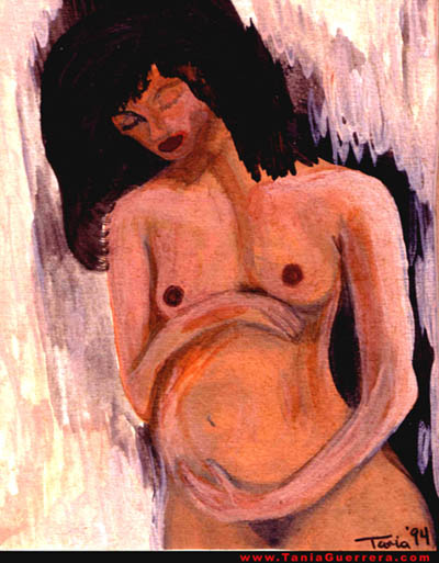 Waiting Pregnant Woman Art